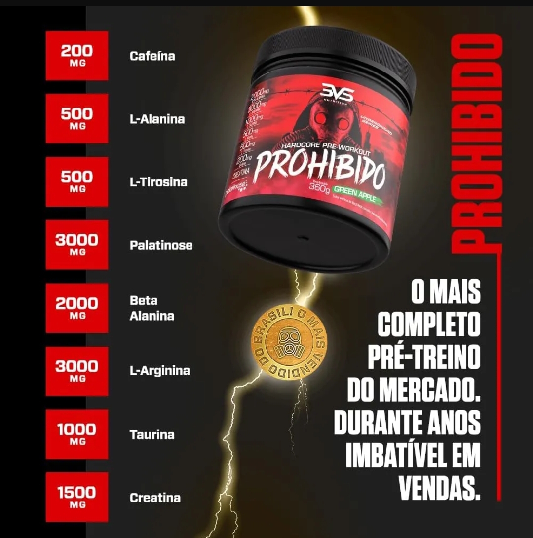 Pré treino Prohibido 180g 3VS - Imagem 2