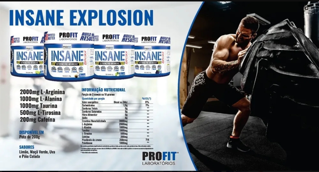 Pré treino insane explosion Profit labs - Imagem 2