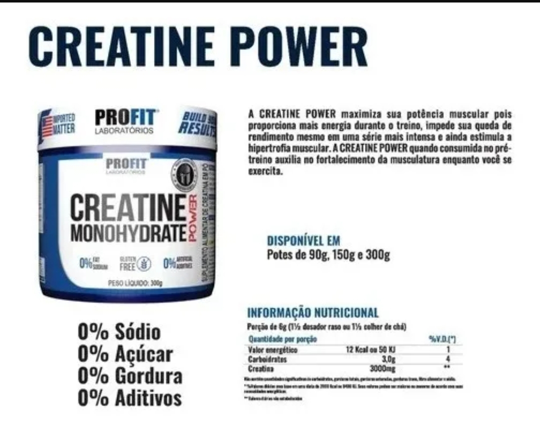 Creatina monohidratada 150g Profit labs - Imagem 2